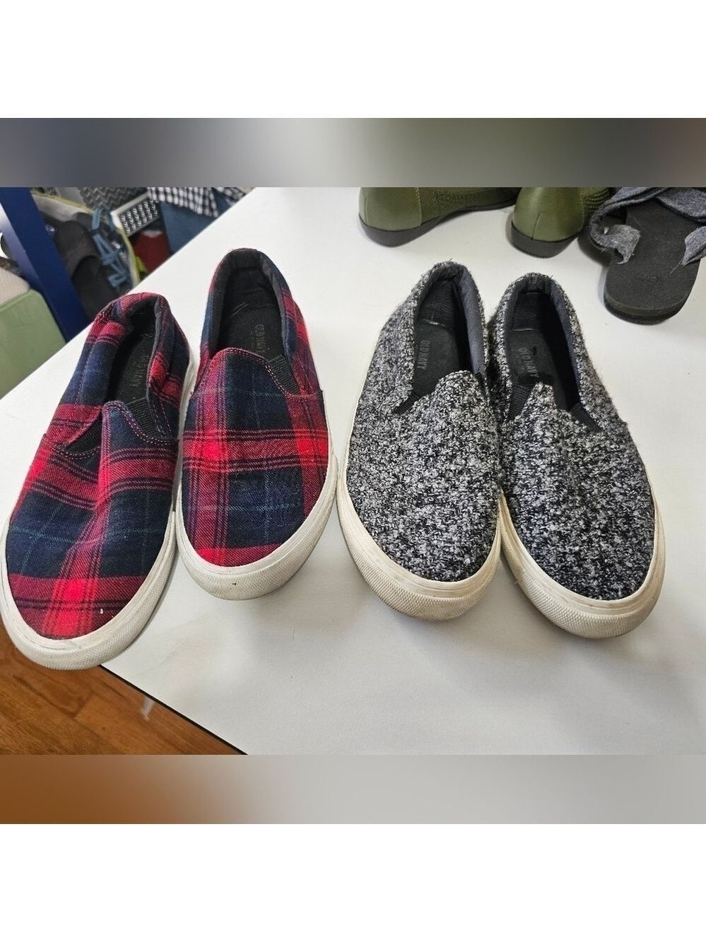 Old Navy Plaid and Tweed Slip-On Shoes